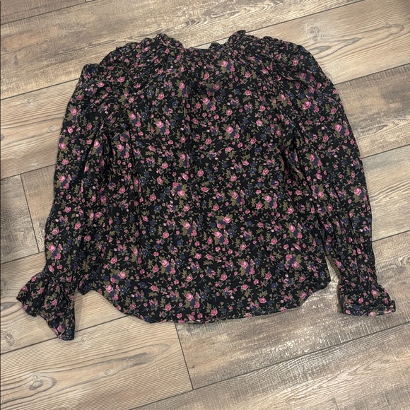 Free People Meant To Be blouse Black Floral - Picture 9 of 10
